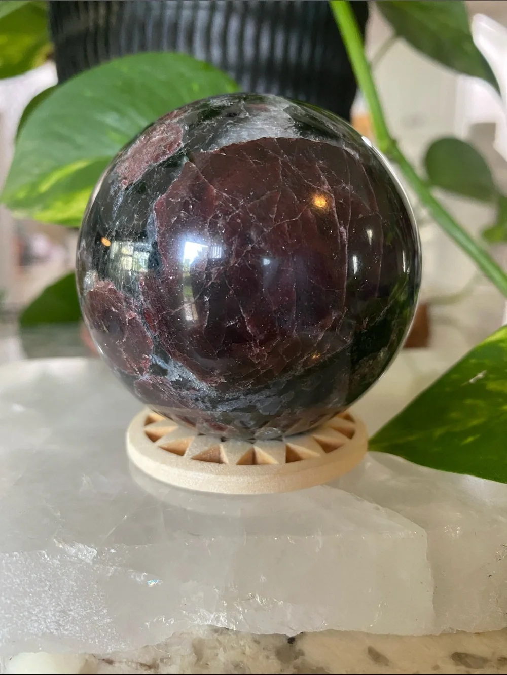Garnet in Astrophyllite Crystal Sphere - Picture 4 of 6